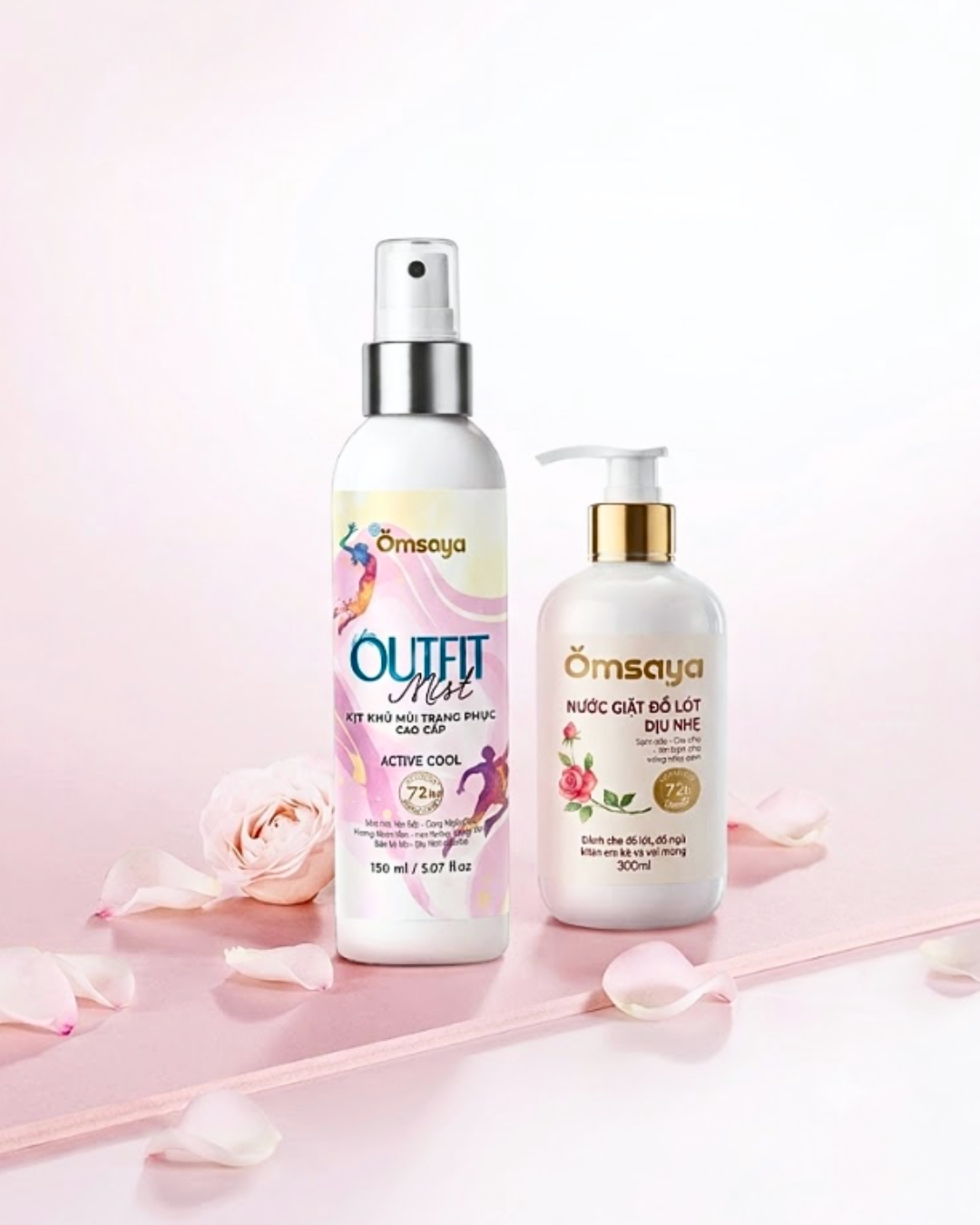Combo Tự Tin Vận Động: Nước giặt đồ lót Omsaya và Xịt khử mùi trang phục thể thao Omsaya